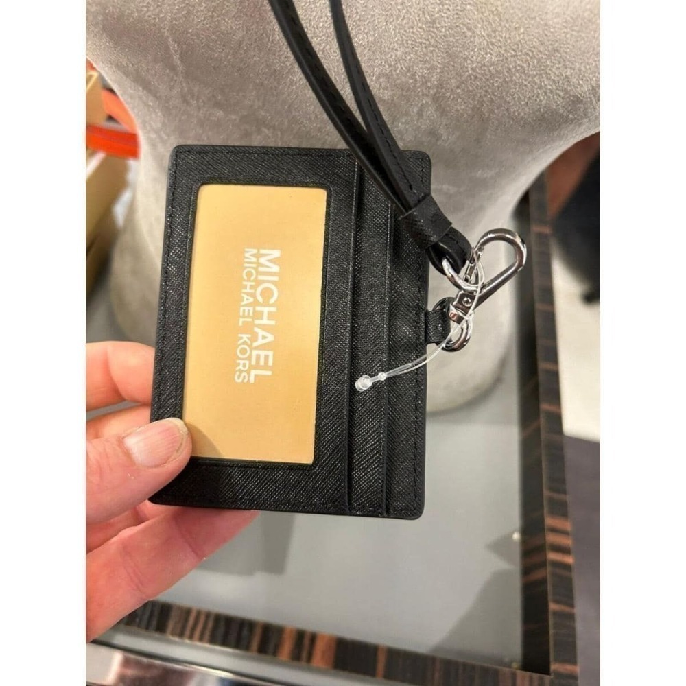 【MICHAEL KORS】MK 橫式 防刮皮 證件套 悠遊卡套 工作證 卡套 黑銀色 / 黑金色/奶茶-細節圖6