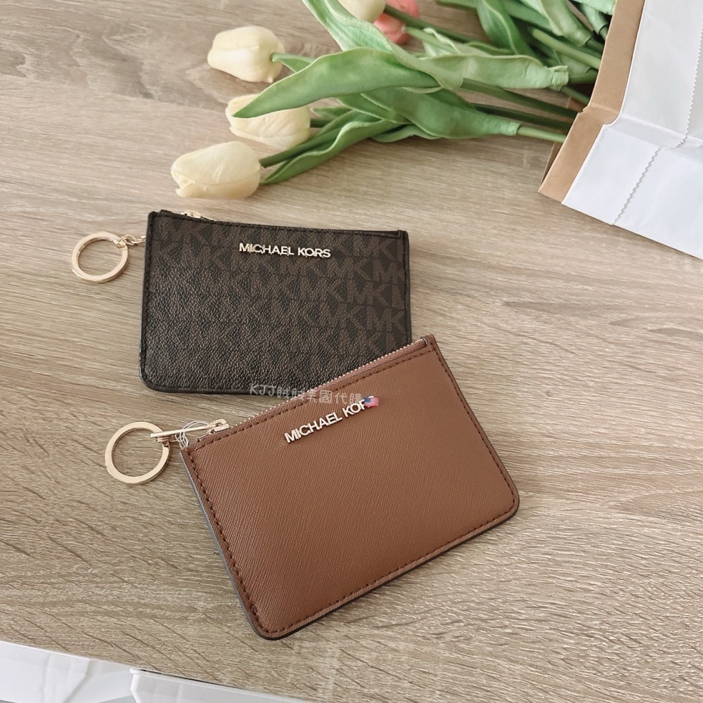 【MICHAEL KORS】MK 防刮 老花 扁扁 零錢包 包包-細節圖3
