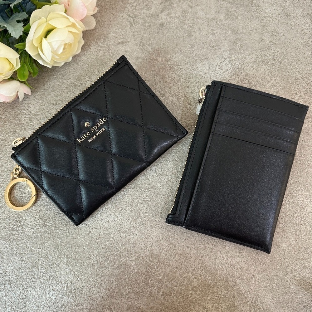 【Kate spade】KS 小香風 格紋 扁零錢包 包包-細節圖2