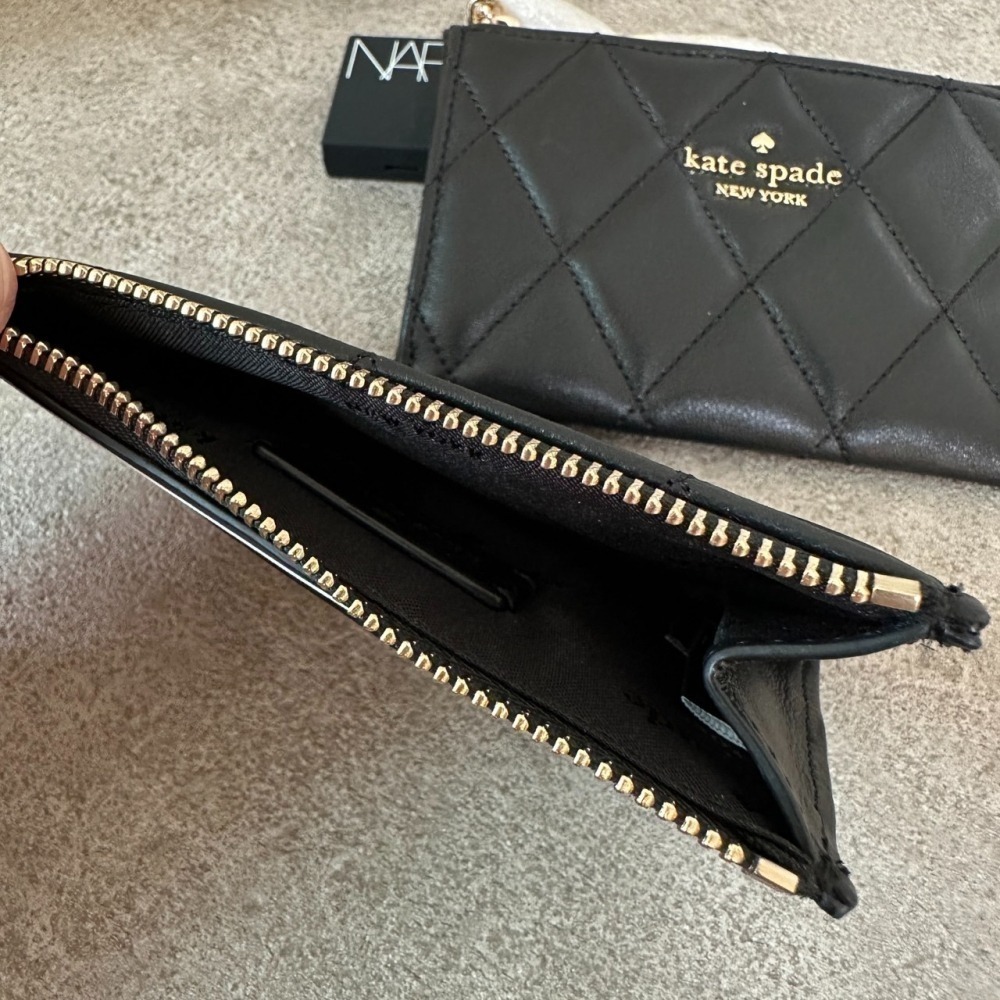 【Kate spade】KS 小香風 格紋 扁零錢包 包包-細節圖3