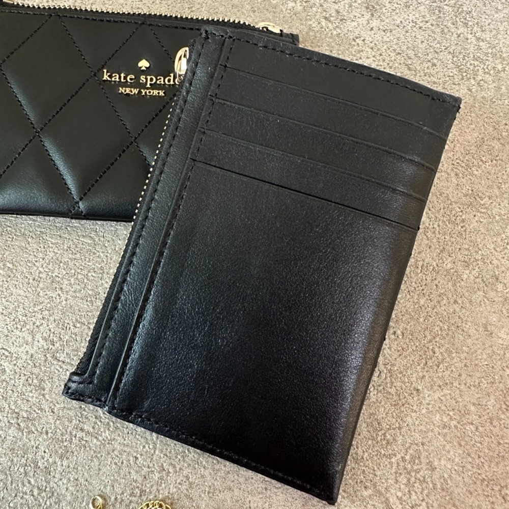 【Kate spade】KS 小香風 格紋 扁零錢包 包包-細節圖4