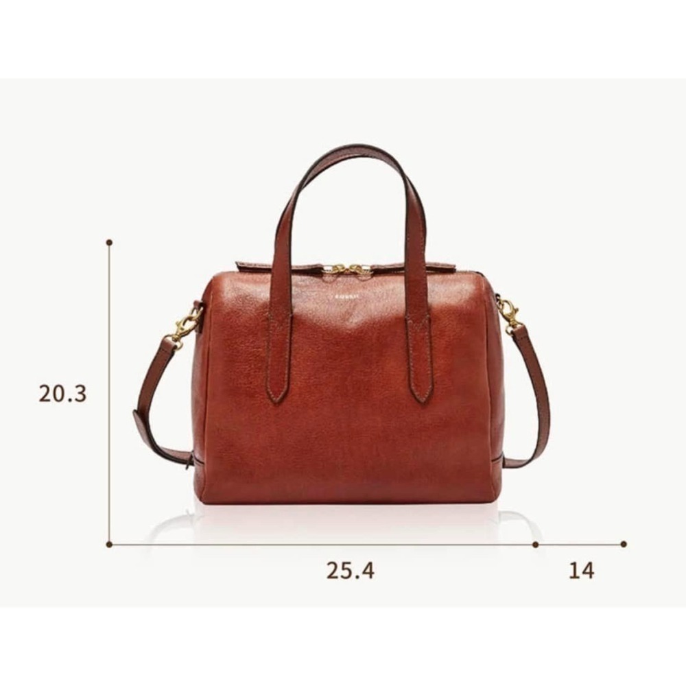 每次都大爆賣🔥【Fossil】 Sydney 輕量 真皮 兩用 手提 斜背包 側背包 波士頓包-細節圖5