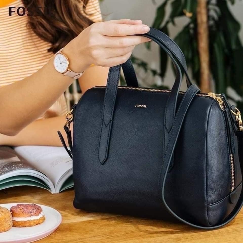 每次都大爆賣🔥【Fossil】 Sydney 輕量 真皮 兩用 手提 斜背包 側背包 波士頓包-規格圖7