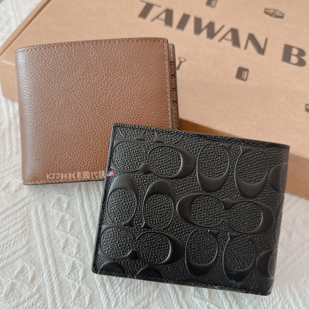 【Coach】男生 防刮/荔枝皮 短夾 皮夾 薄款/厚款 附證件夾包包-細節圖2