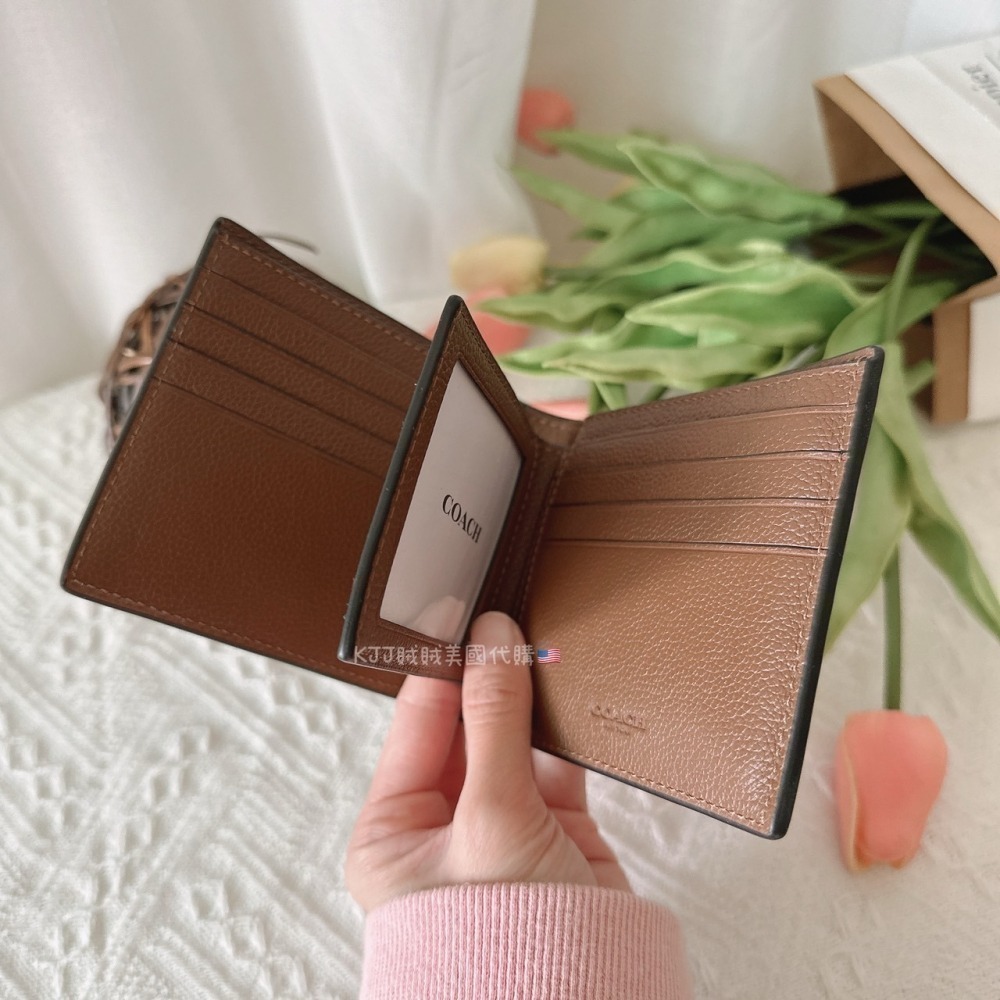 【Coach】男生 防刮/荔枝皮 短夾 皮夾 薄款/厚款 附證件夾包包-細節圖6