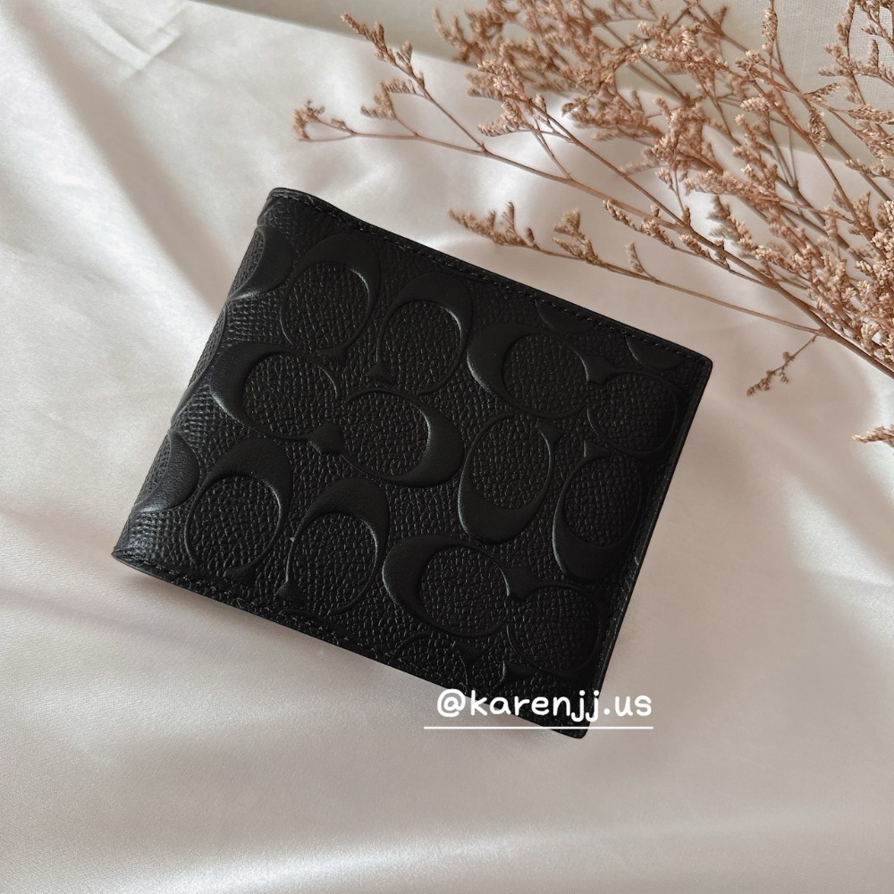 【Coach】男生 防刮/荔枝皮 短夾 皮夾 薄款/厚款 附證件夾包包-規格圖11