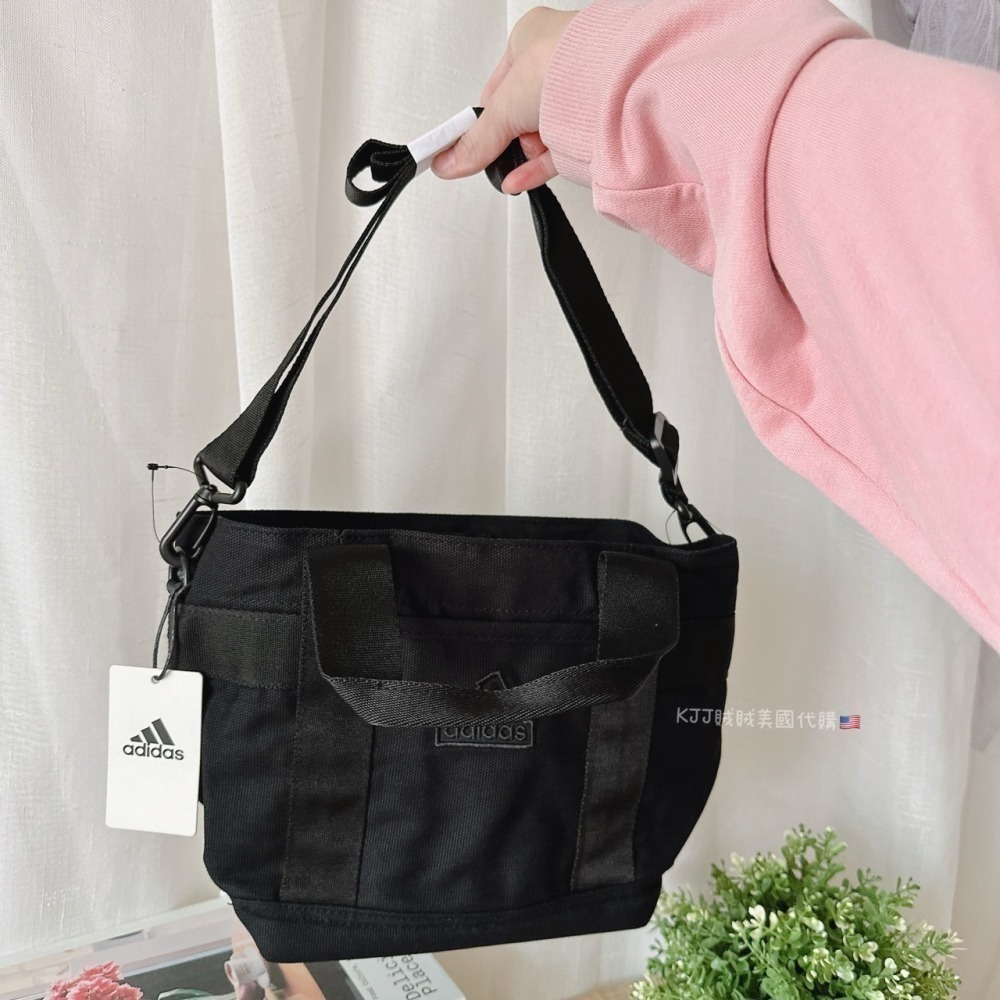 【愛迪達】 厚帆布/燈芯絨 斜背 小托特 包包-細節圖3