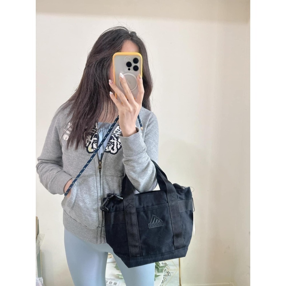 【愛迪達】 厚帆布/燈芯絨 斜背 小托特 包包-細節圖6