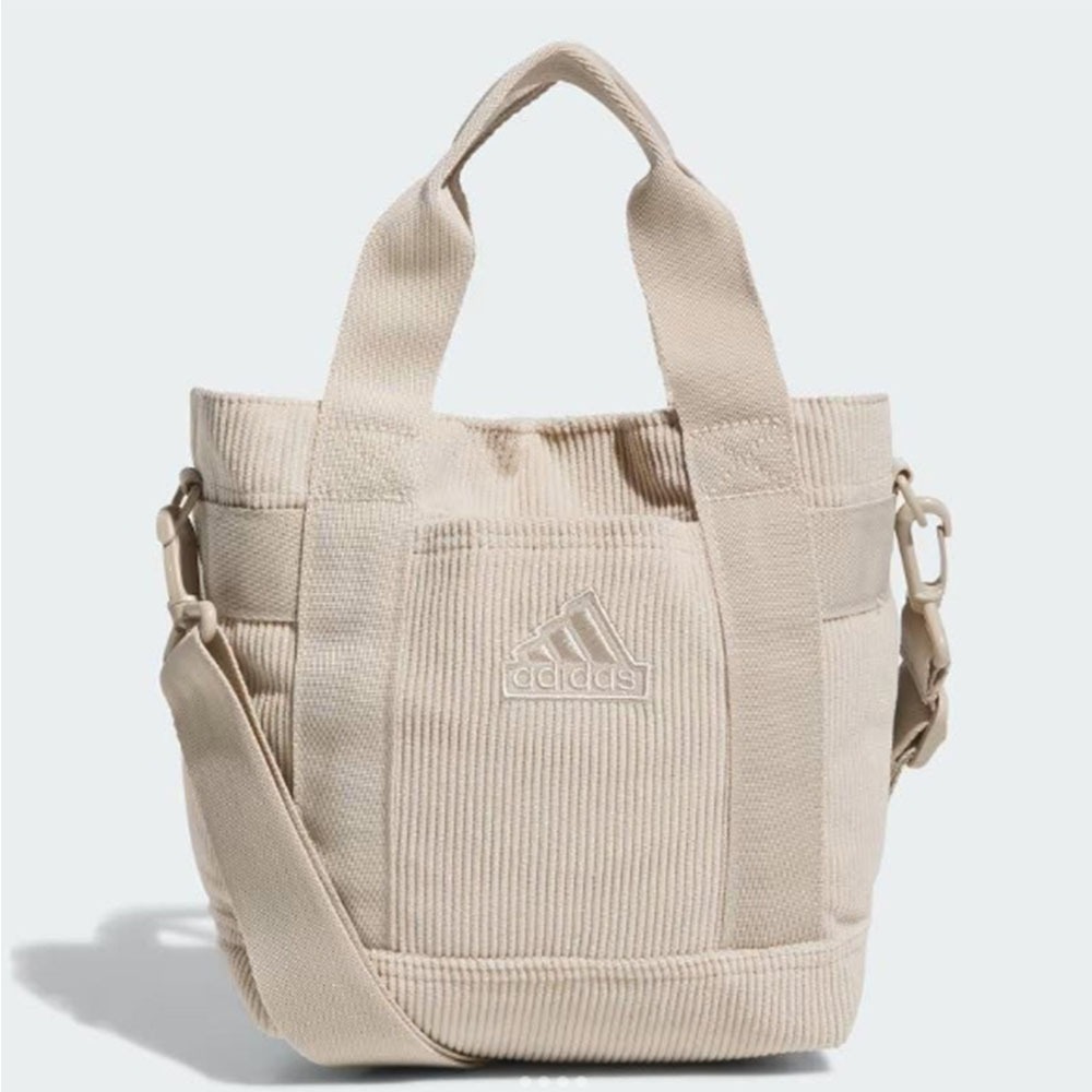 【愛迪達】 厚帆布/燈芯絨 斜背 小托特 包包-細節圖8