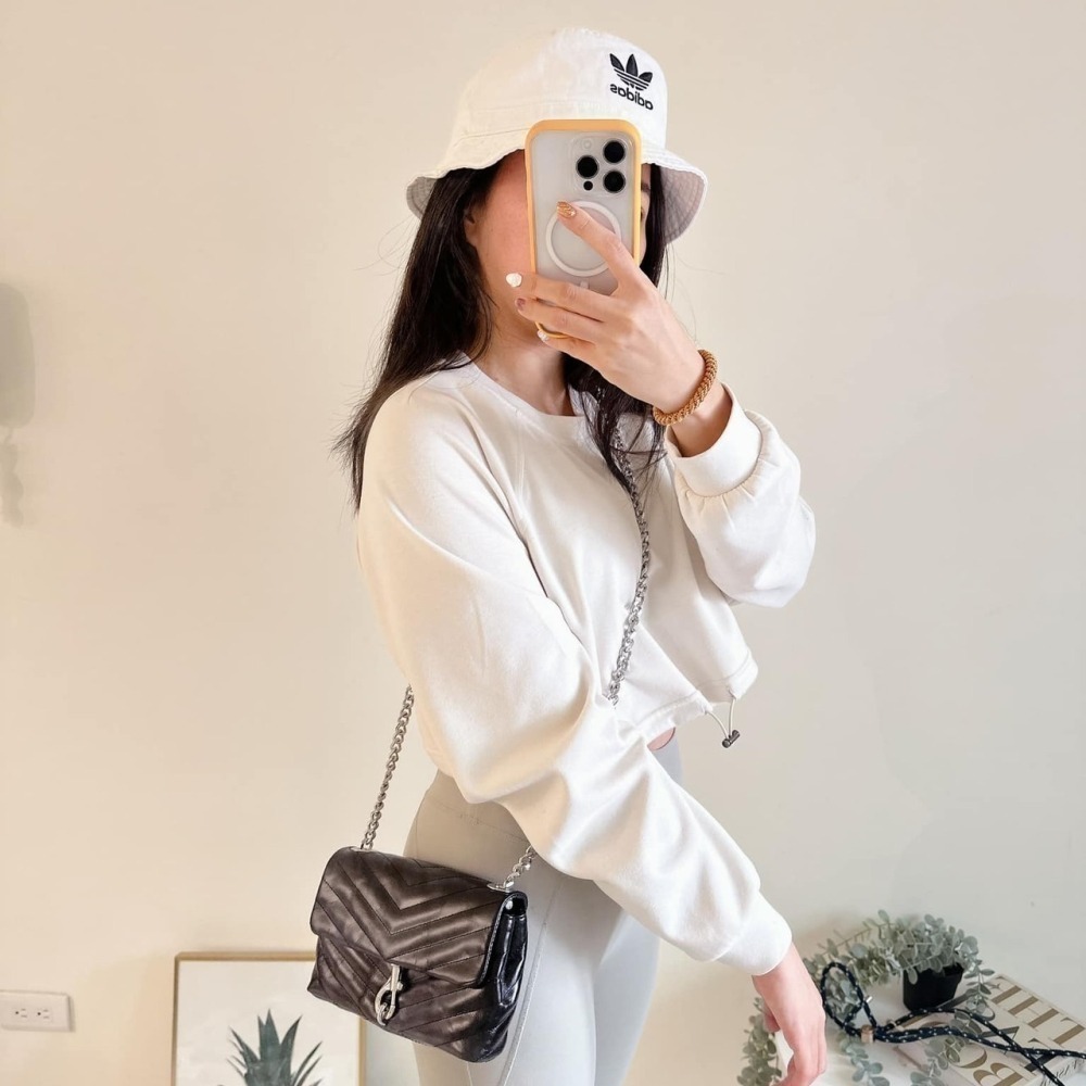 【Rebecca minkoff】RM 斜紋 真皮 迷你 鐵鍊 小廢包 斜背 側背 包包-細節圖6