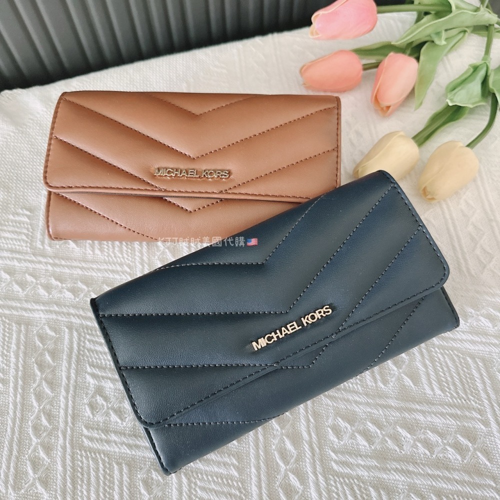【MICHAEL KORS】MK 中長夾 手掛式 手腕/壓紋 信封 / 山形紋 長夾 皮夾-細節圖2
