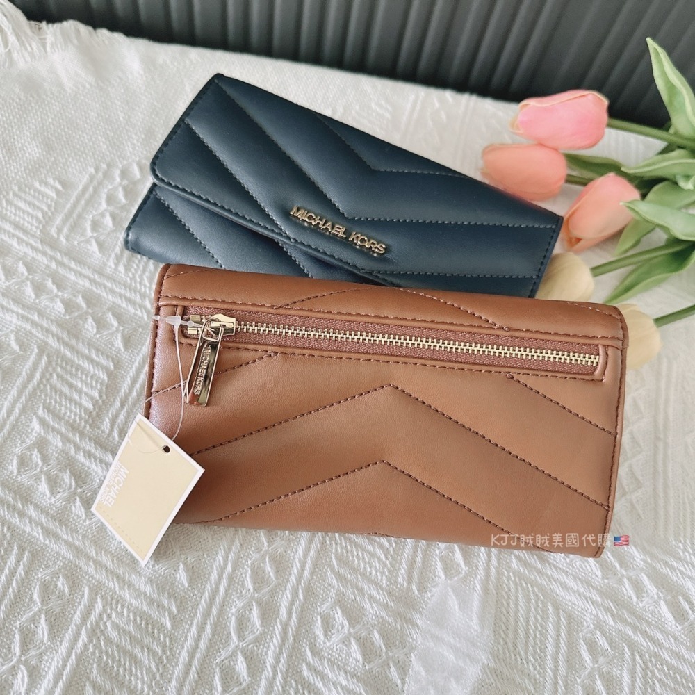 【MICHAEL KORS】MK 中長夾 手掛式 手腕/壓紋 信封 / 山形紋 長夾 皮夾-細節圖3