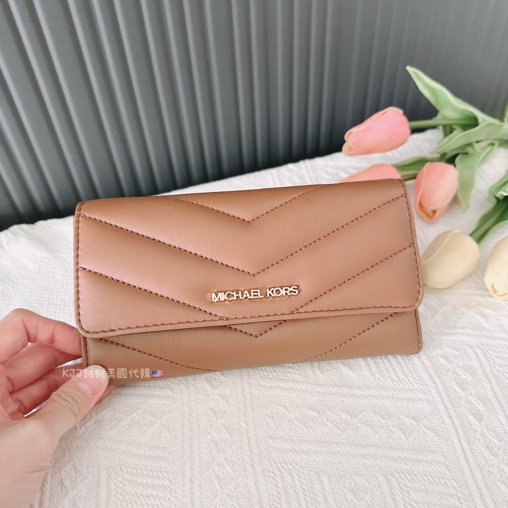 【MICHAEL KORS】MK 中長夾 手掛式 手腕/壓紋 信封 / 山形紋 長夾 皮夾-規格圖5