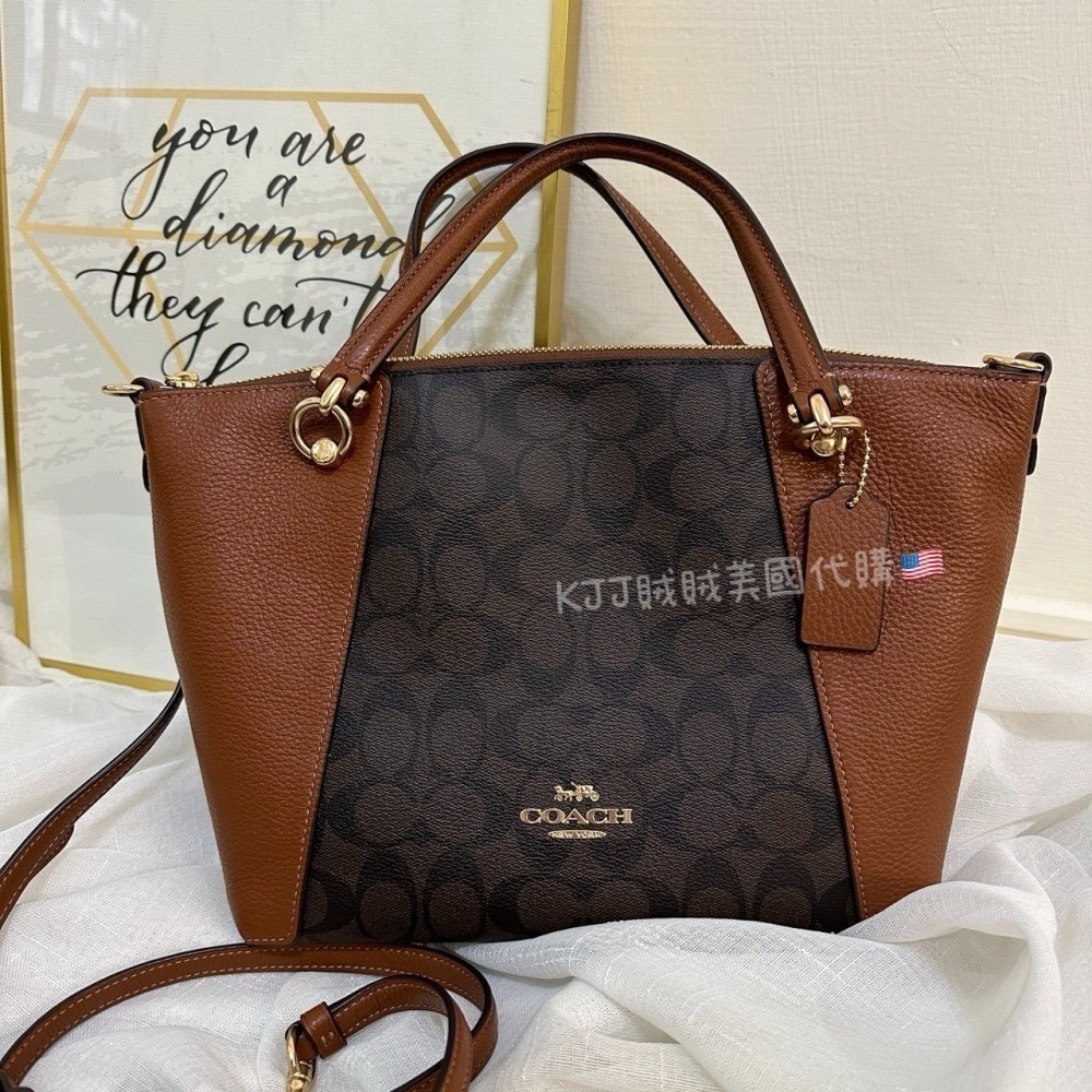 【Coach】拼接 餃子包 手提 肩背 側背 包包-細節圖2