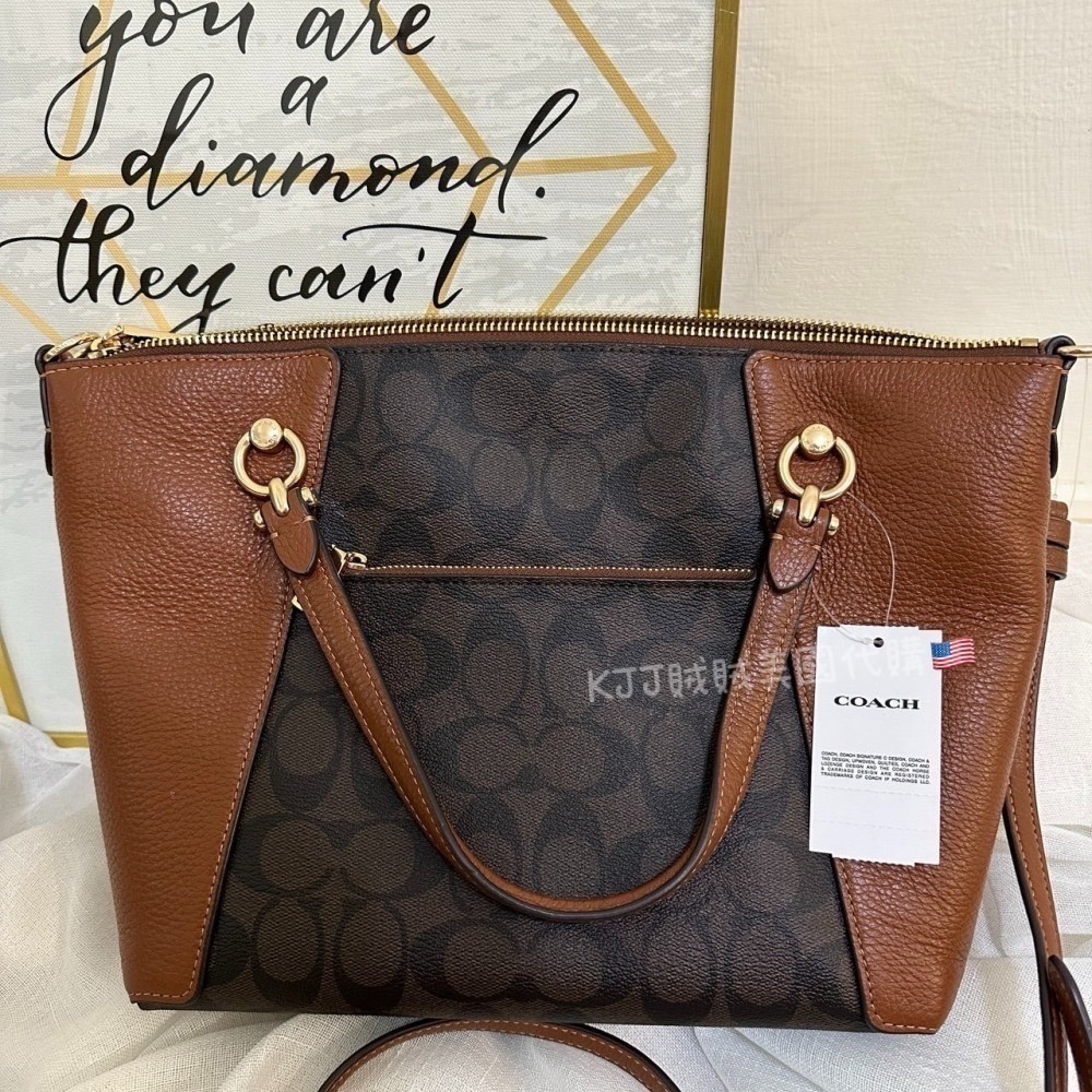 【Coach】拼接 餃子包 手提 肩背 側背 包包-細節圖3