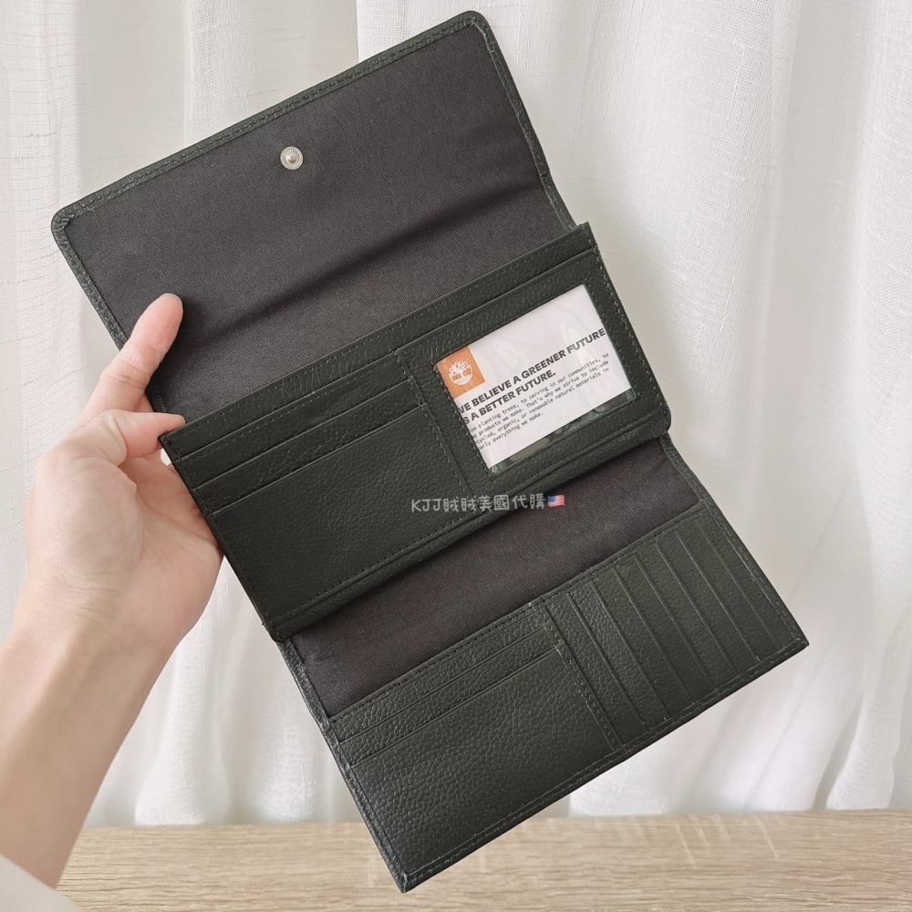 【Timberland】男女適用 荔紋 牛皮 多卡夾 腕帶 手拿包/上翻 暗扣 長夾 皮夾 包包-細節圖3