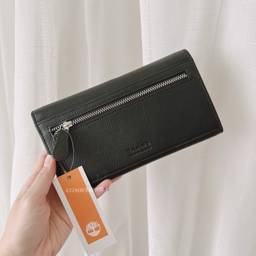 【Timberland】男女適用 荔紋 牛皮 多卡夾 腕帶 手拿包/上翻 暗扣 長夾 皮夾 包包-細節圖2