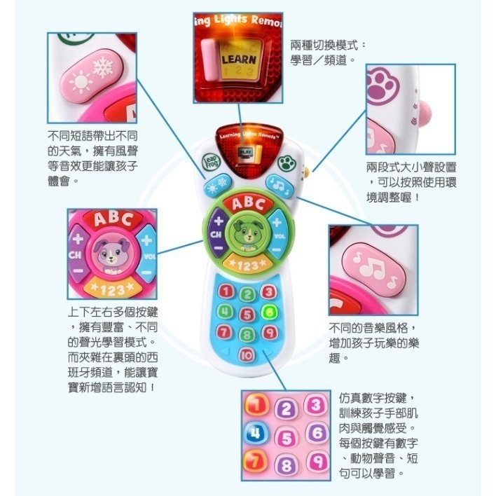 【Leapfrog】兒童 跳跳蛙 學習 遙控器 益智 學習 英文 數字 玩具 手機 兒童節 禮物-細節圖2