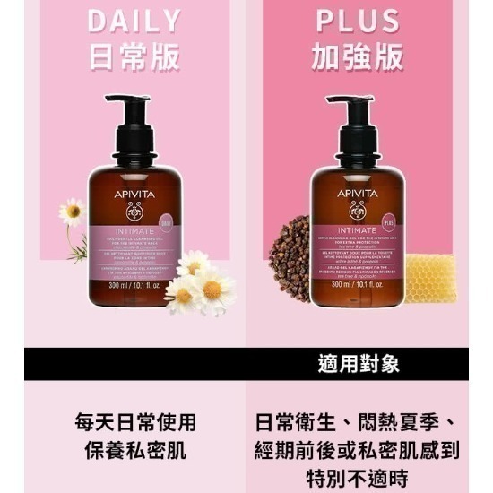 【APIVITA】艾蜜塔 私密 保養 潔膚露 加強版/日常版 300ml-細節圖3