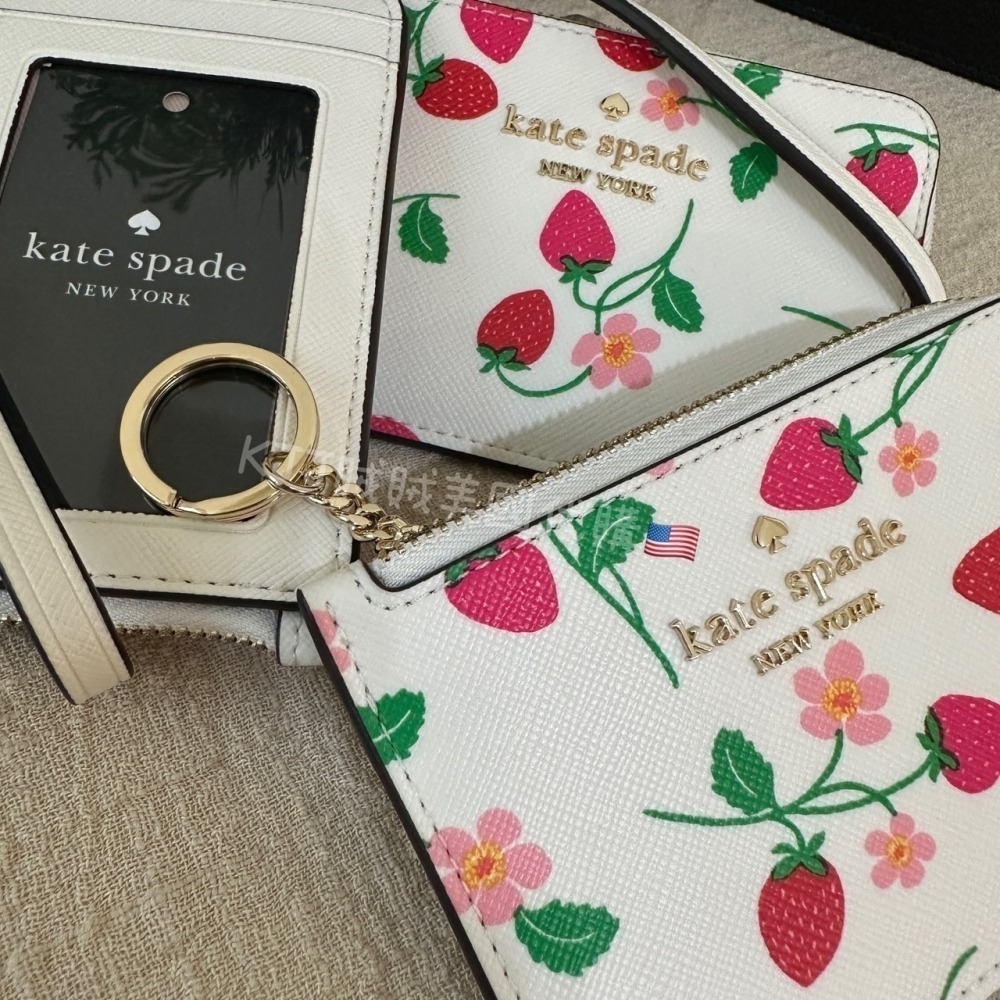 【Kate spade】madison 防刮 草莓 扁扁 零錢包 包包-細節圖3