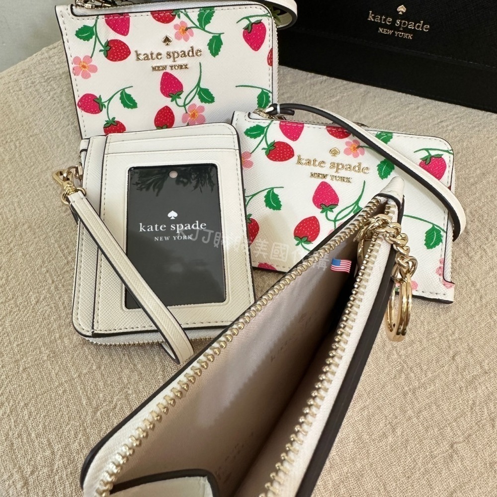 【Kate spade】madison 防刮 草莓 扁扁 零錢包 包包-細節圖4