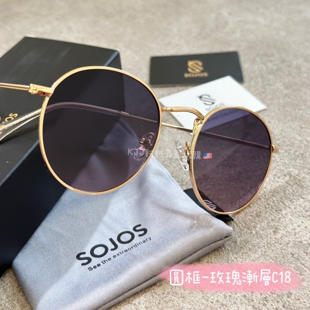 【Sojos】百搭 時尚 圓框 墨鏡 太陽眼鏡 眼鏡-細節圖4