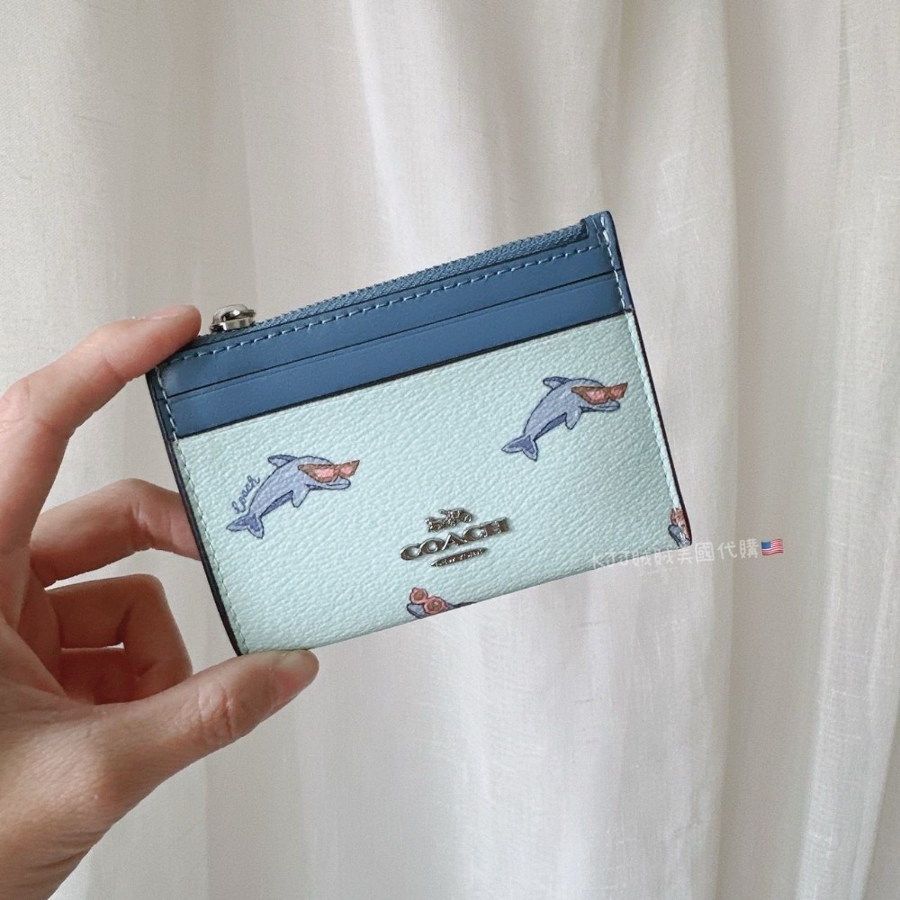 【Coach】 PVC 皮革 防刮 老花 扁扁 鑰匙 零錢包 包包-規格圖8