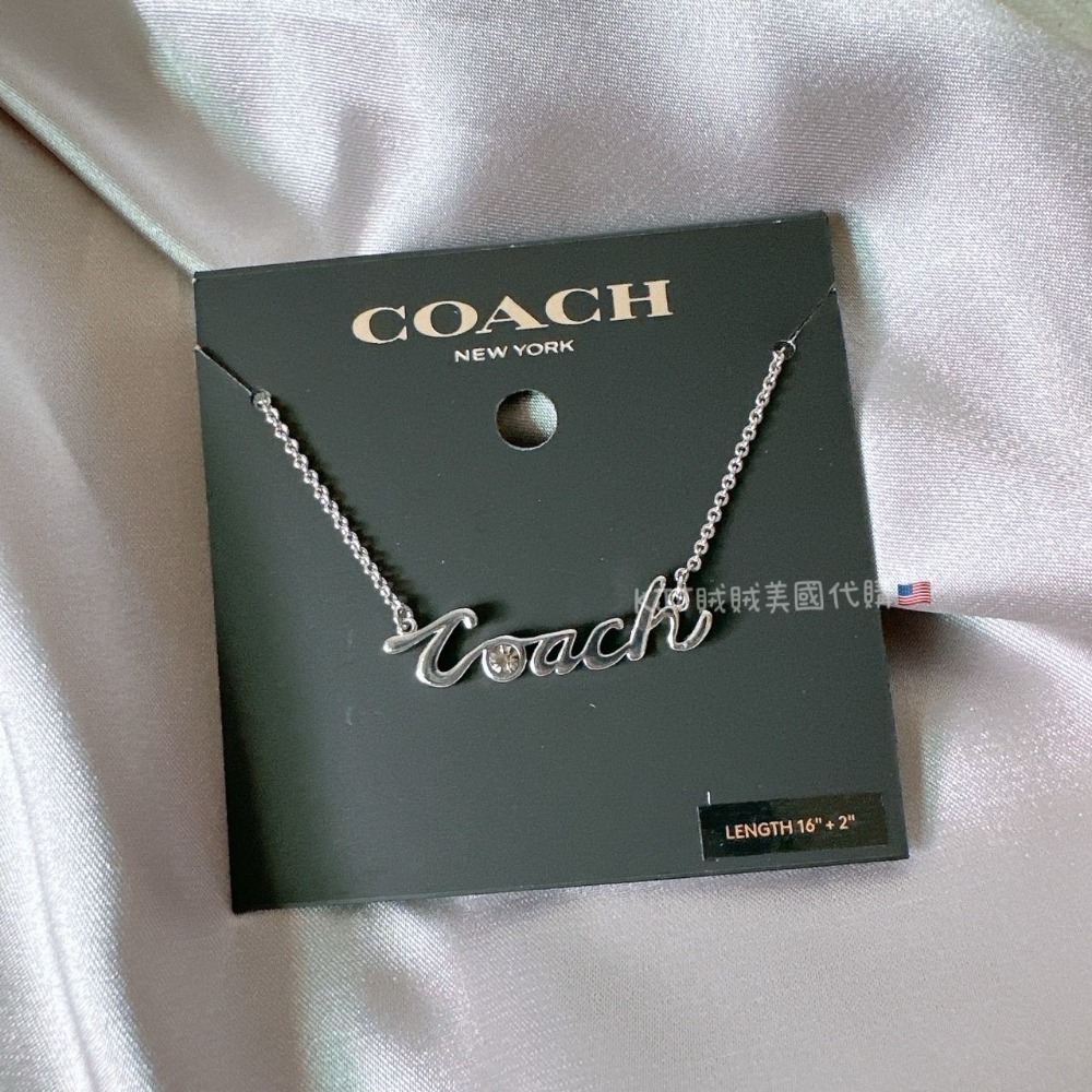 【Coach】 LOGO 字母 滿鑽 耳針 耳環 項鍊 飾品-規格圖6