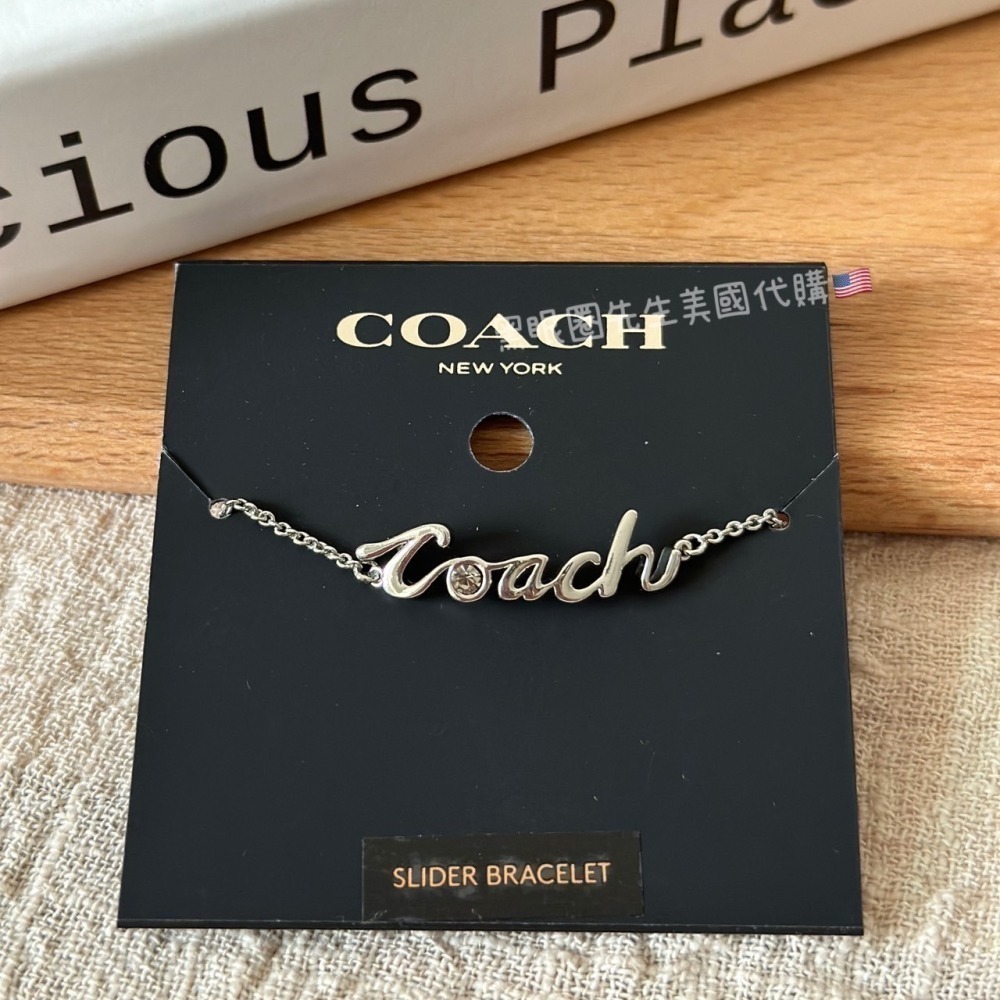 【Coach】單鑽字母手鍊-銀