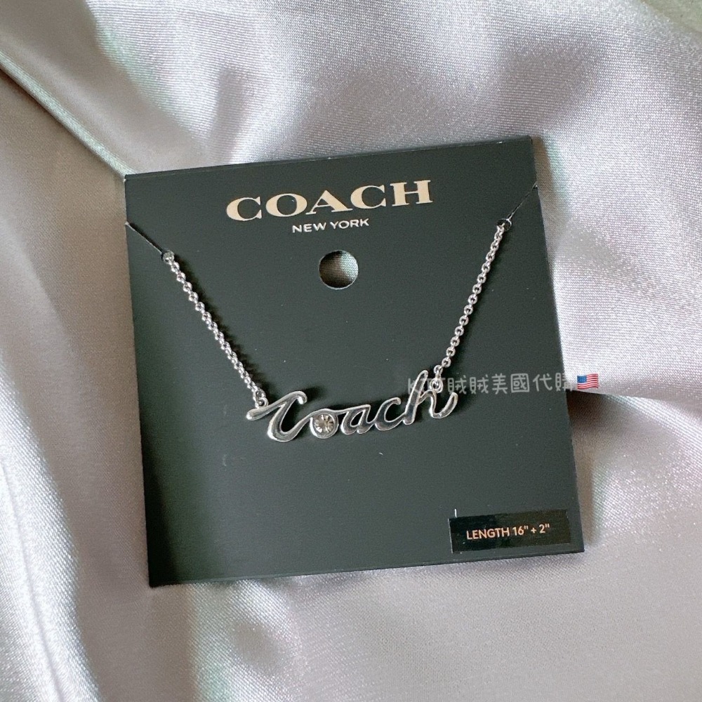 【Coach】 LOGO 字母 滿鑽 耳針 耳環 項鍊 飾品-規格圖9