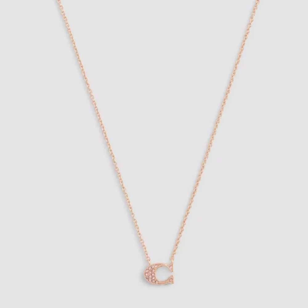 【Coach】 LOGO 字母 滿鑽 耳針 耳環 項鍊 飾品-規格圖6