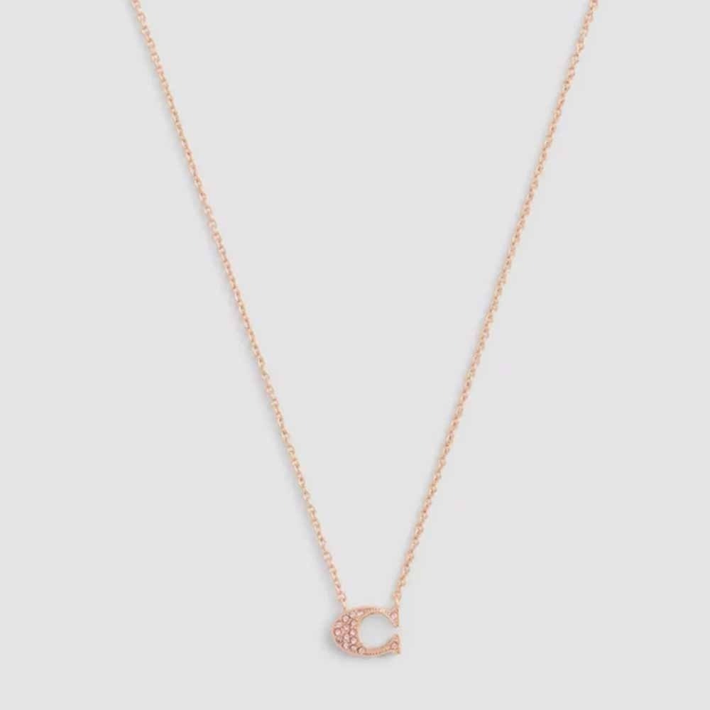 【Coach】 LOGO 字母 滿鑽 耳針 耳環 項鍊 飾品-規格圖6