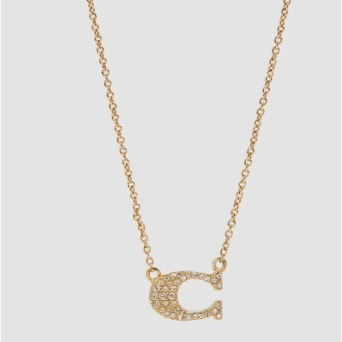 【Coach】 LOGO 字母 滿鑽 耳針 耳環 項鍊 飾品-規格圖6