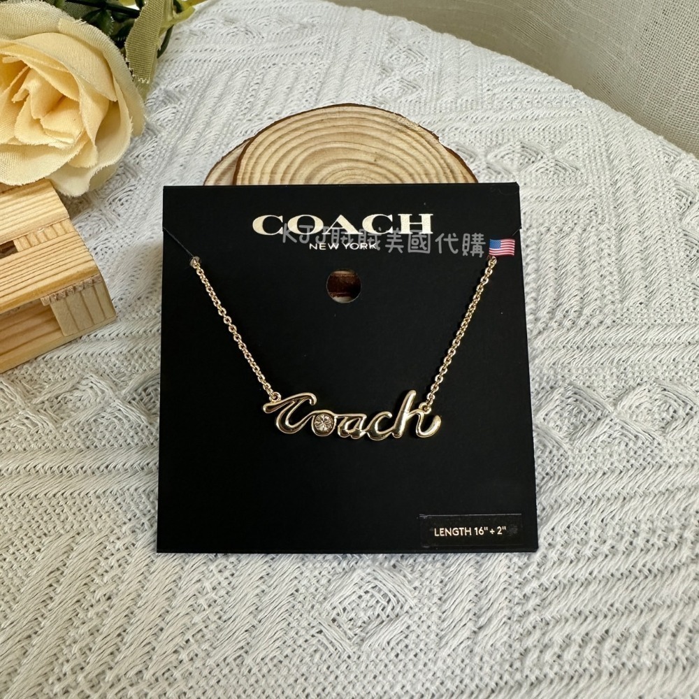 【Coach】 LOGO 字母 滿鑽 耳針 耳環 項鍊 飾品-規格圖9