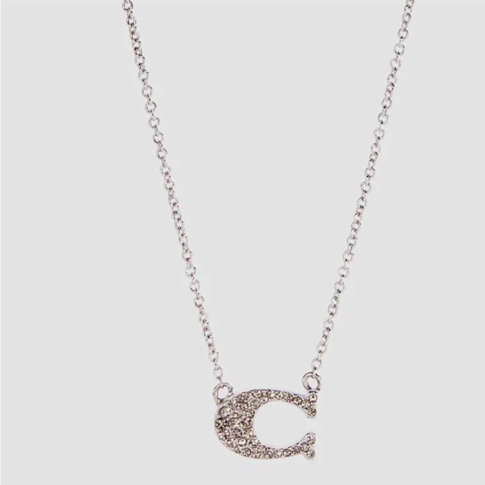【Coach】 LOGO 字母 滿鑽 耳針 耳環 項鍊 飾品-規格圖6
