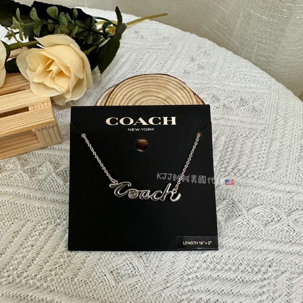 【Coach】 LOGO 字母 滿鑽 耳針 耳環 項鍊 飾品-規格圖9