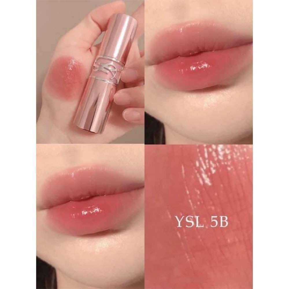 【YSL】情挑誘光水唇膏限定版「粉色管身」#5B透光赤茶#7B本色-細節圖3