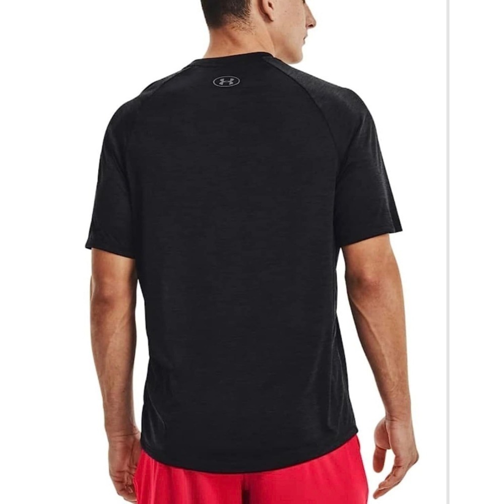 【UA】男生 黑色 小v領 雪花 短袖 上衣-S 版型偏大-細節圖3