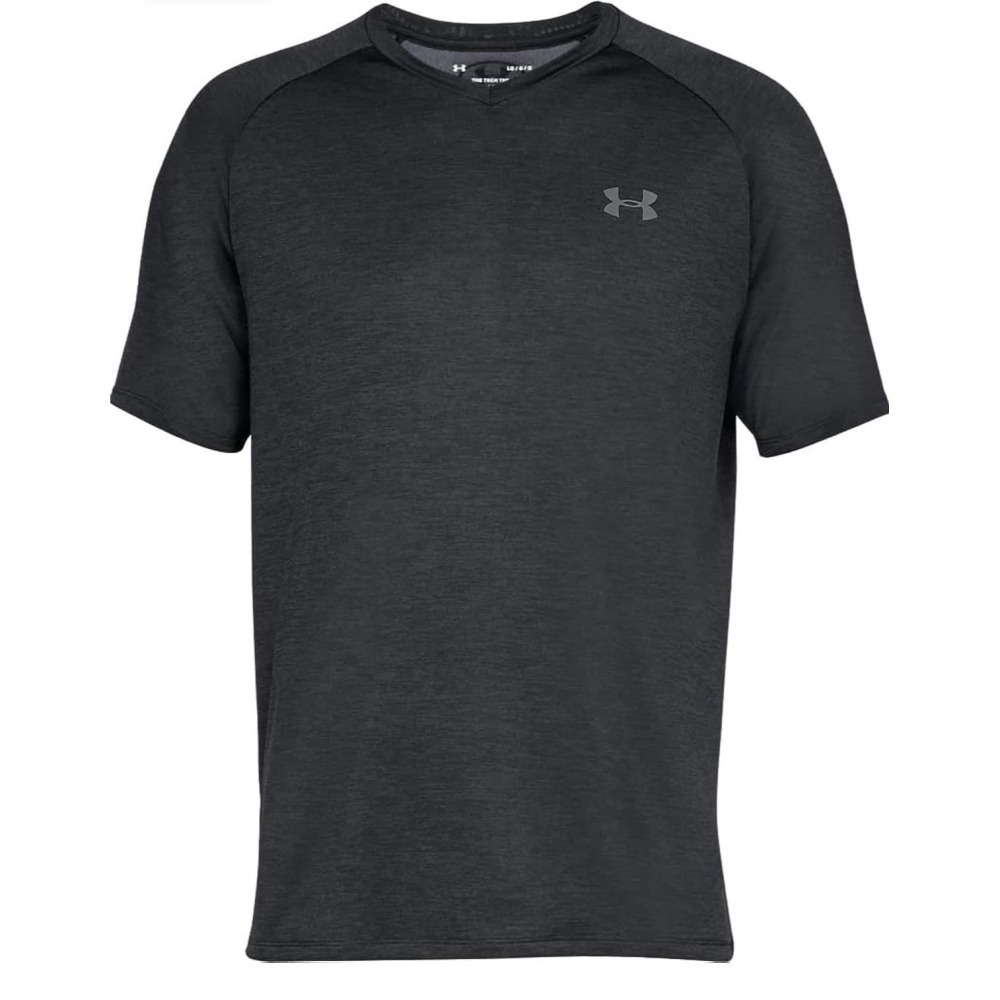 【UA】男生 黑色 小v領 雪花 短袖 上衣-S 版型偏大-細節圖4