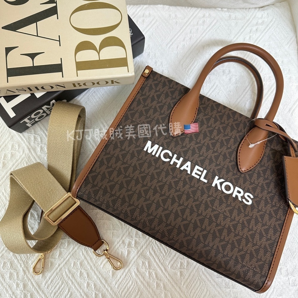 【MICHAEL KORS】MK MIRELLA 側背 手拿 兩用 滿版 托特 包包-細節圖2