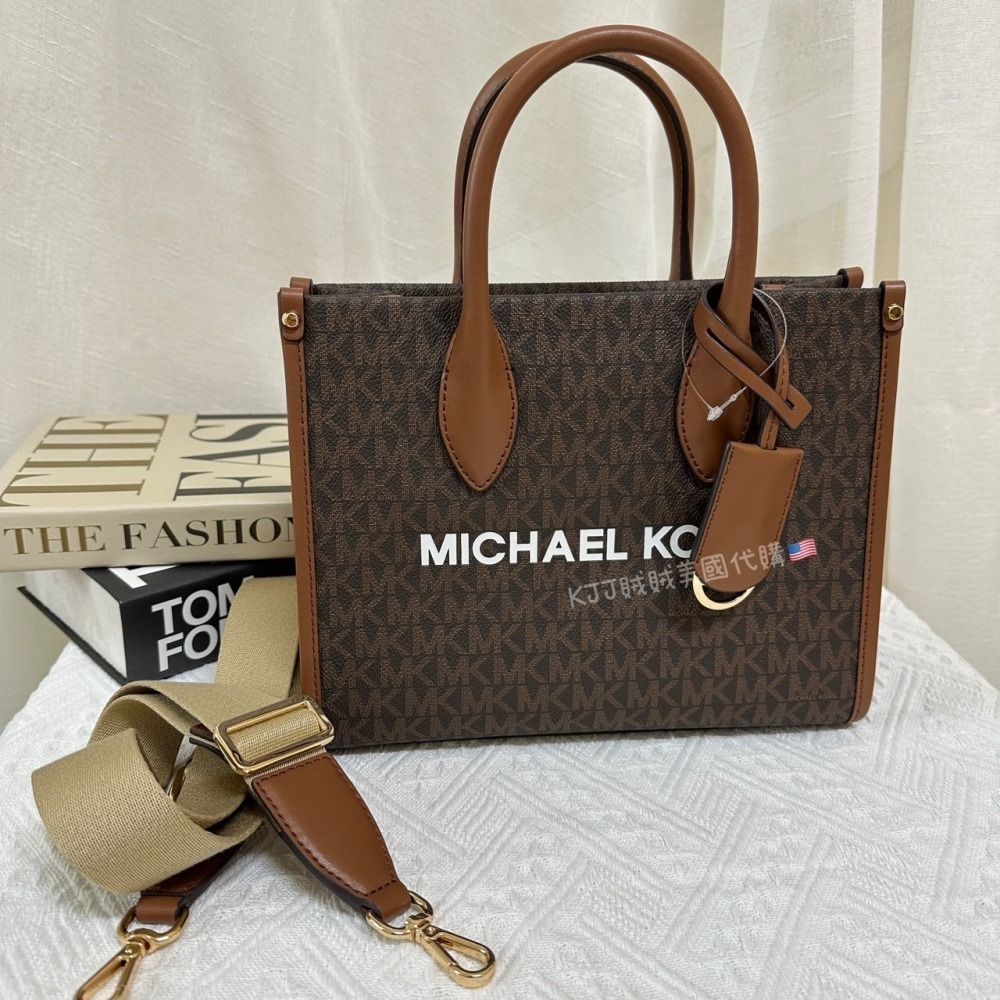 【MICHAEL KORS】MK MIRELLA 側背 手拿 兩用 滿版 托特 包包-細節圖3