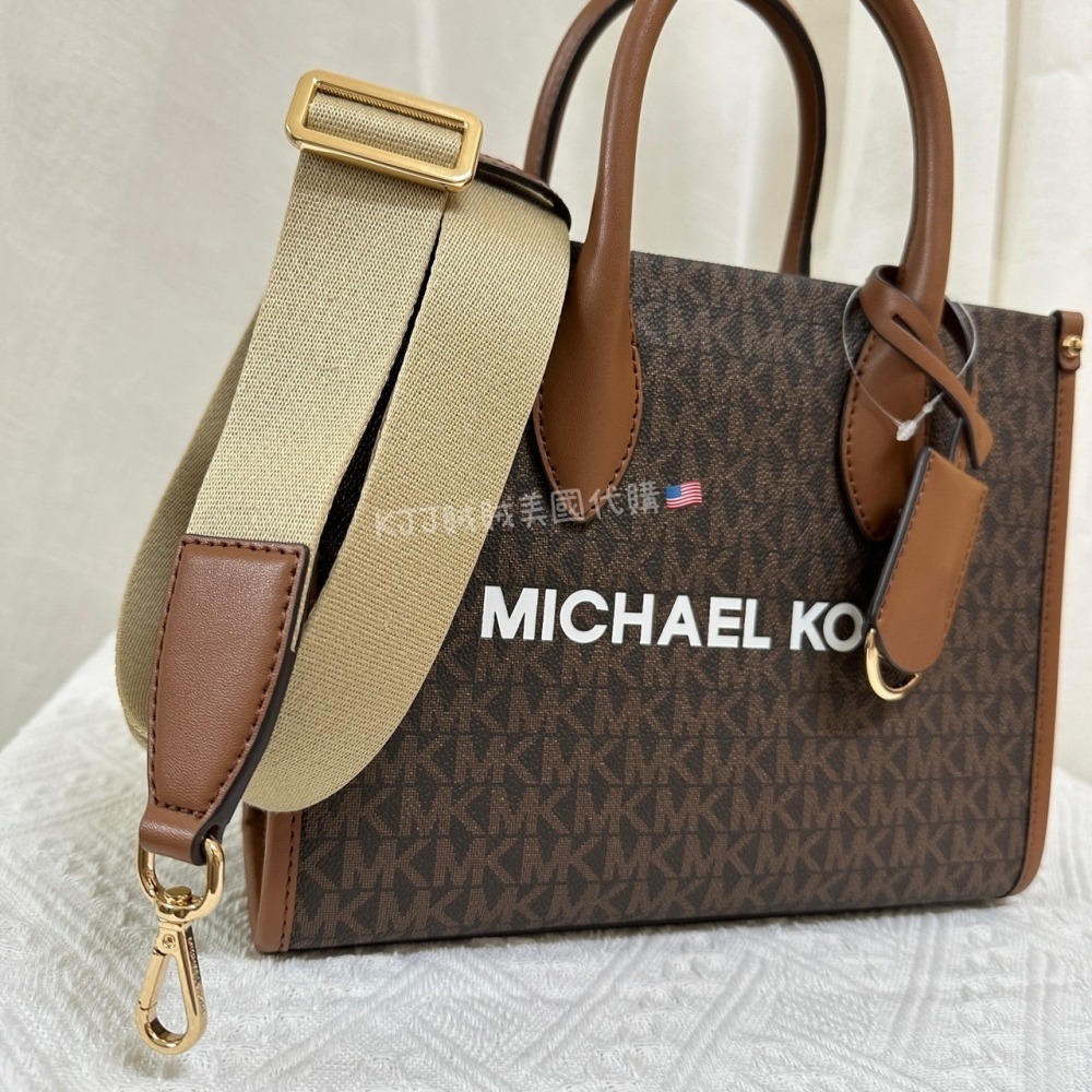 【MICHAEL KORS】MK MIRELLA 側背 手拿 兩用 滿版 托特 包包-細節圖5