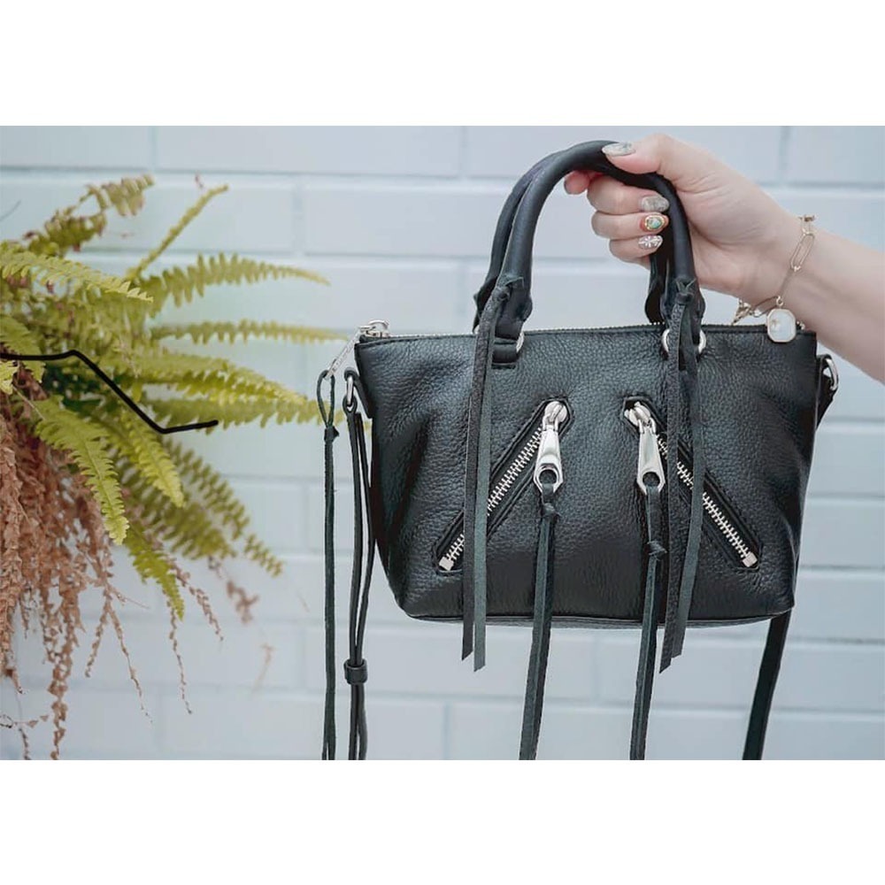 【Rebecca minkoff】 小機車包 手提 肩背 斜背 側背 黑 包包-細節圖11