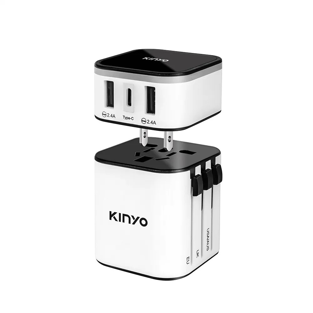 【KINYO】多合一旅行萬國轉接頭(2孔USB+1孔Type-C)-細節圖6