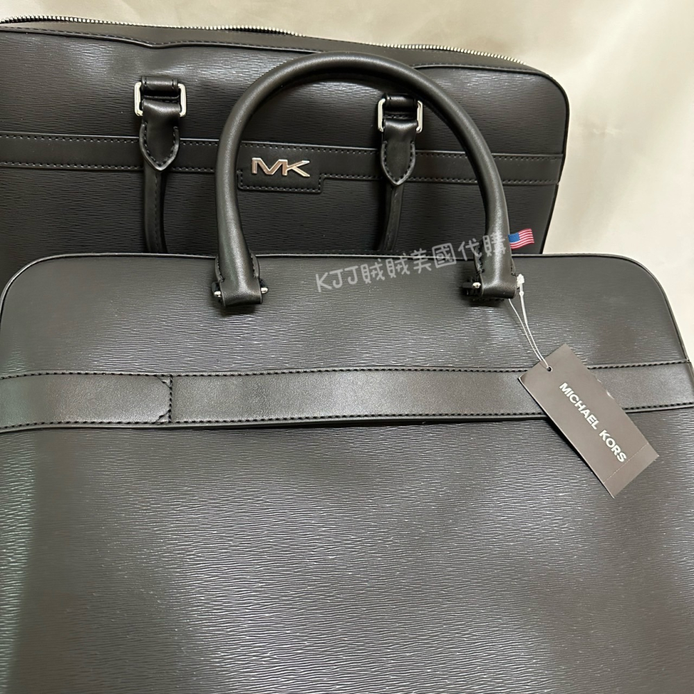 【MICHAEL KORS】MK 水波紋 防刮 皮革 手提 斜背 兩用 電腦 公事包 包包-細節圖6