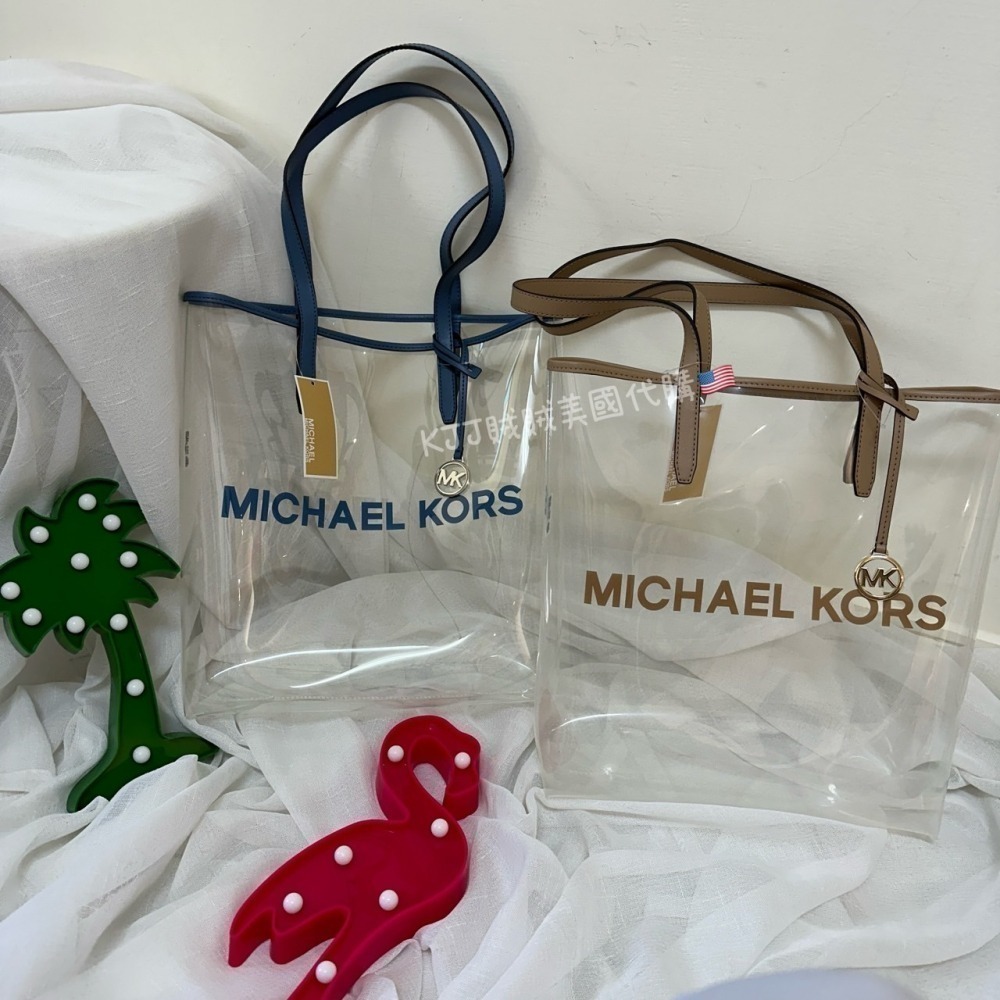 【MICHAEL KORS】MK 透明 托特包 沙灘包 包包-細節圖2