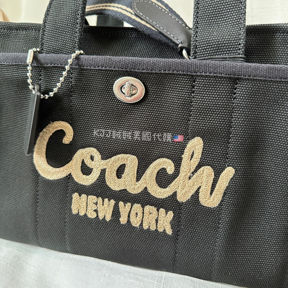 【Coach】正店款 厚帆布 刺繡 托特 側背 手拿 包包🫶🏻-細節圖6