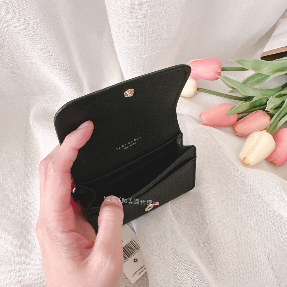 【Tory Burch】TB 十字紋 防刮 翻蓋 證件 零錢包-細節圖4