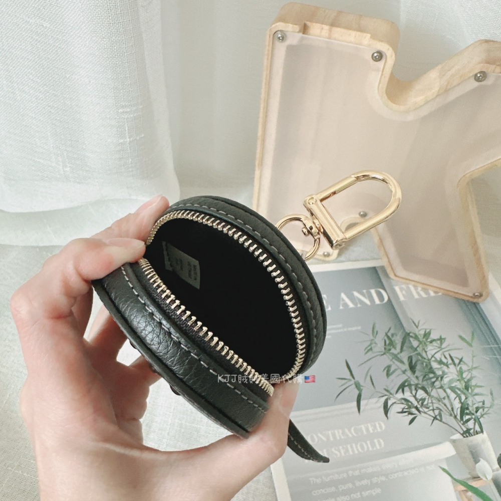 【Tory Burch】TB 浮雕 LOGO 荔枝 皮革 鑰匙圈  零錢包-細節圖2