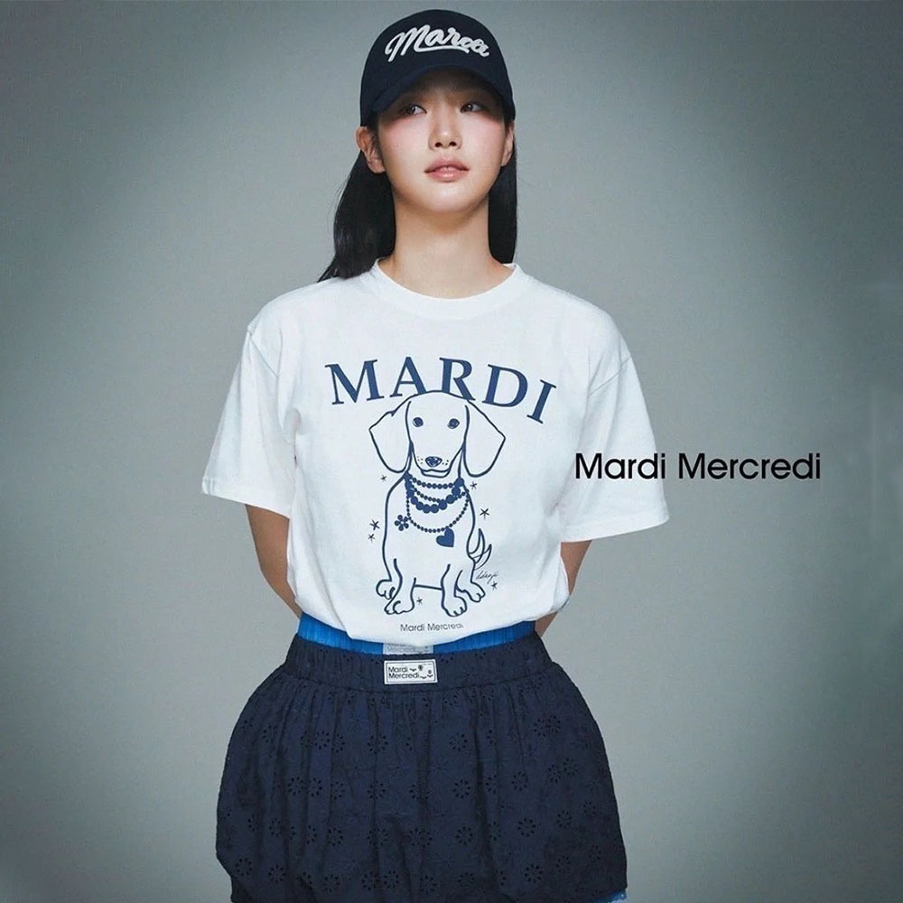 【MARDI MERCREDI】臘腸狗 正常版 / 花花 短版 合身短版 T恤 短T-細節圖4